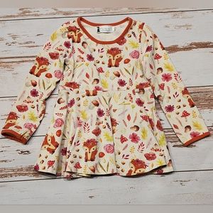 🌺3/$20 Lily & Londyn's dress chipmunk nuts flowers cream orange fall 4T
